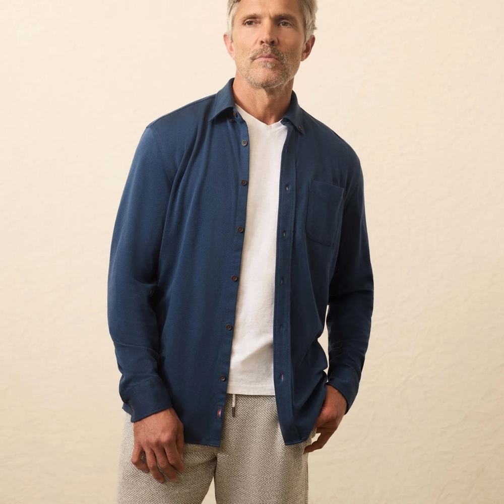 Faherty Men's Navy Shirt Jacket